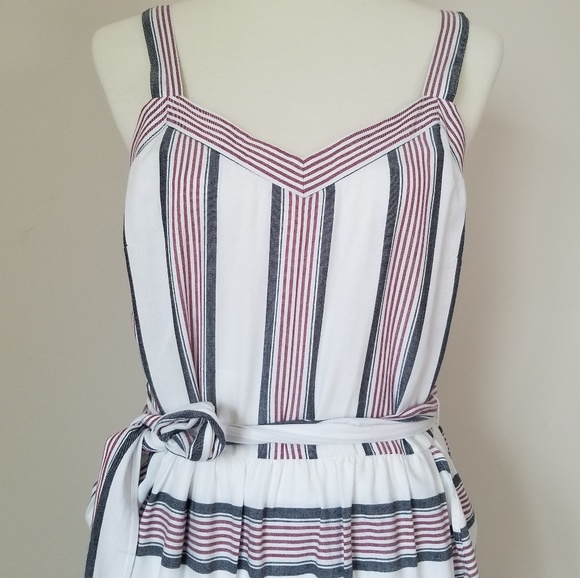LOFT Striped Ruffle Wrap Dress - Picture 6 of 8